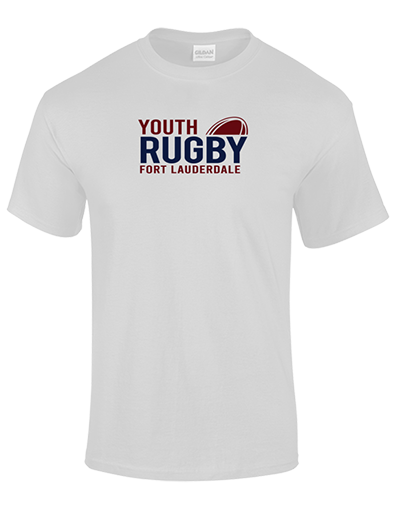 Fort Lauderdale Youth Rugby tshirt mockup with logo